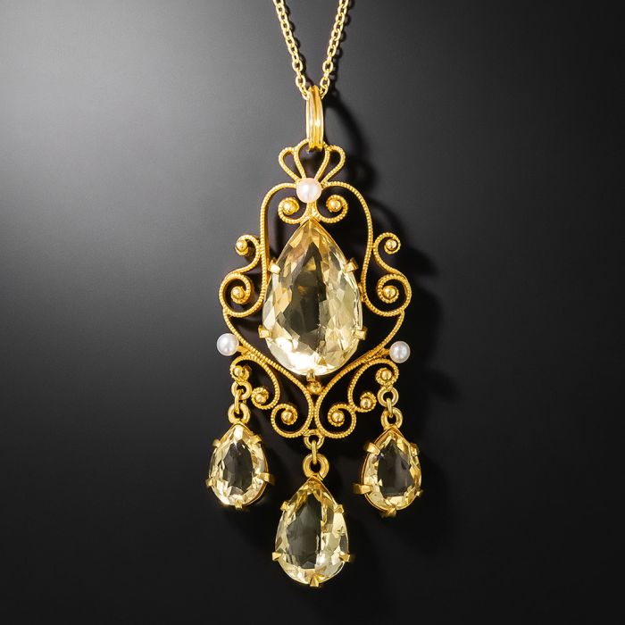 Antique citrine pendant on sale