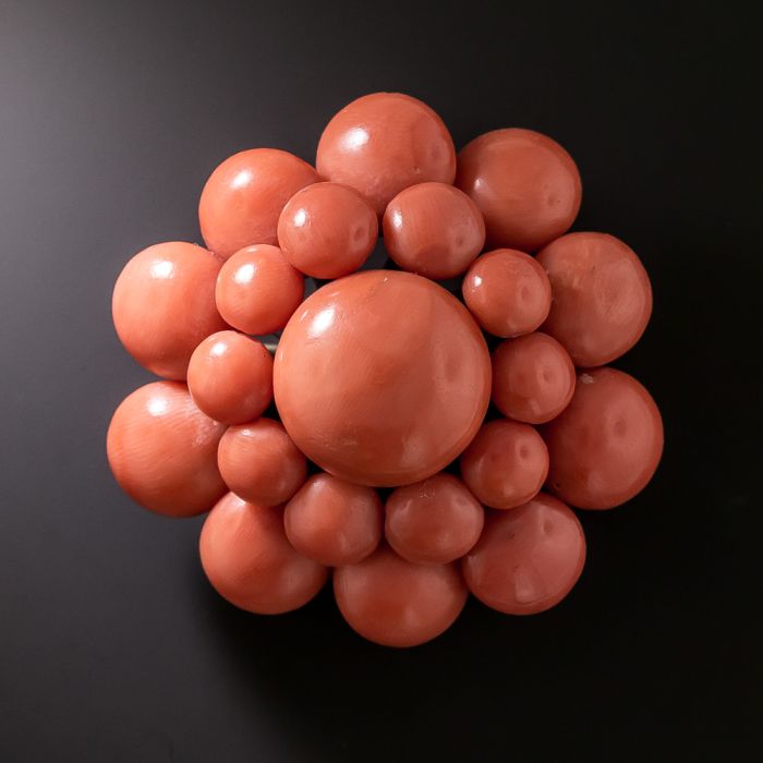 Antique coral brooch store