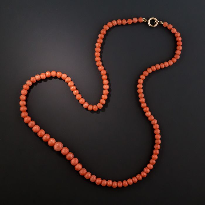 Victorian coral beads top