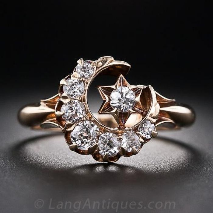 STAR JEWELRY ★ MOON SETTING DIAMOND RING