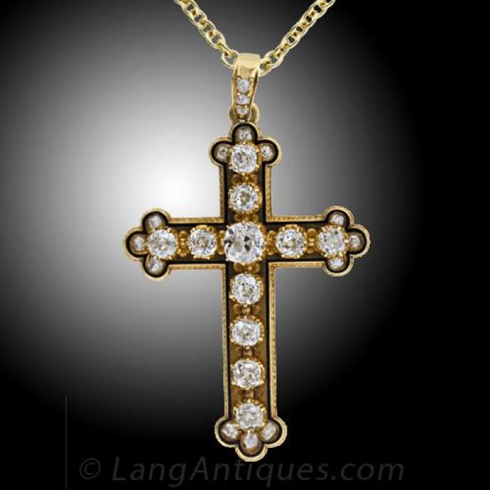 Vintage online diamond cross