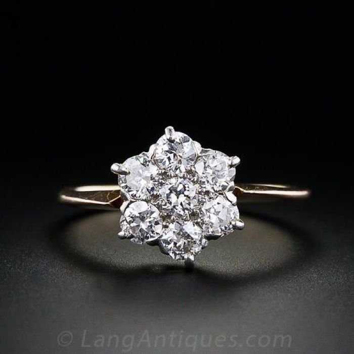 Vintage snowflake on sale engagement ring