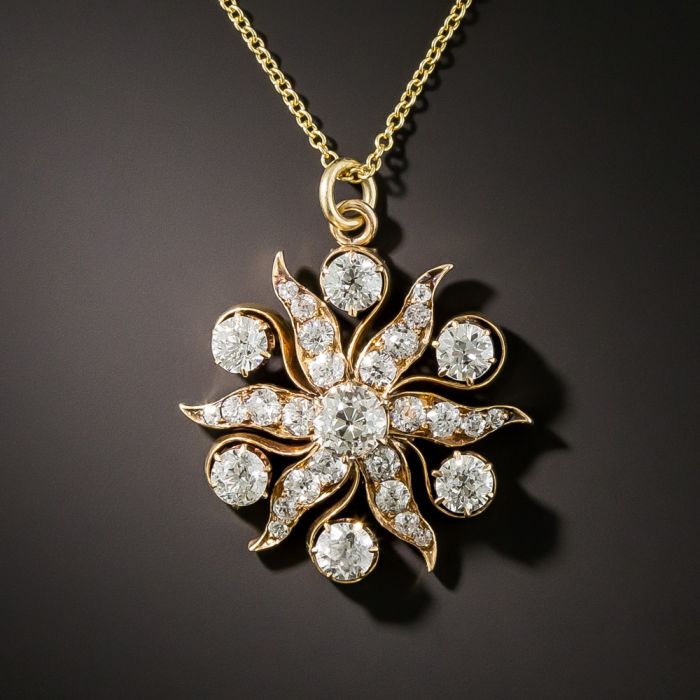 Diamond shop sunburst necklace