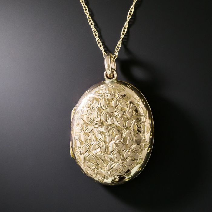 Antique 1800s Victorian Embossed Oval Locket Necklace – ALEXIS BITTAR
