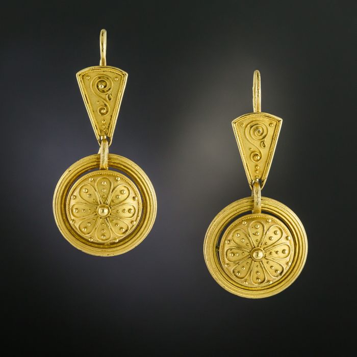 Victorian Etruscan Revival Earrings