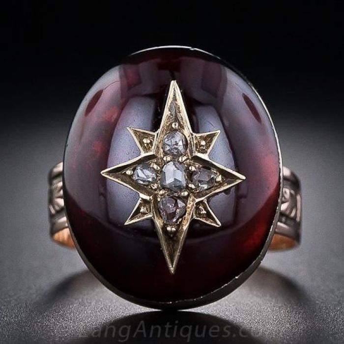 Rose top cut garnet