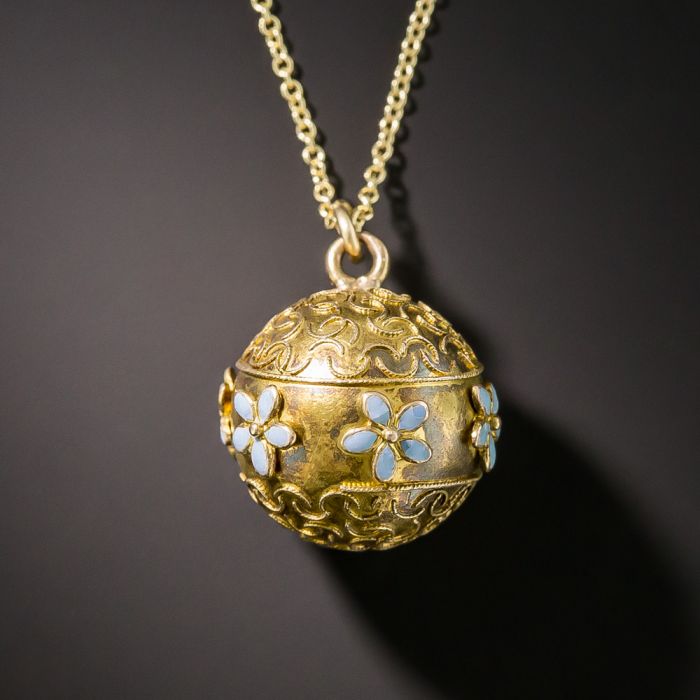 Thin Chain Ball Necklace Gold Color