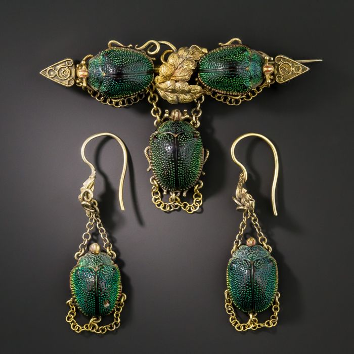 Antique scarab jewelry top