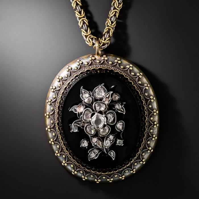 Onyx diamond deals necklace