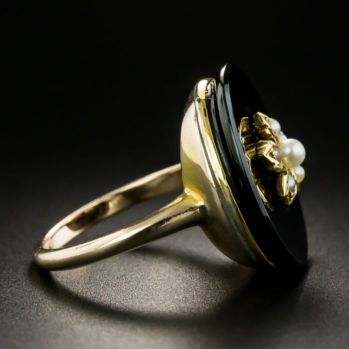 Onyx and hotsell pearl ring