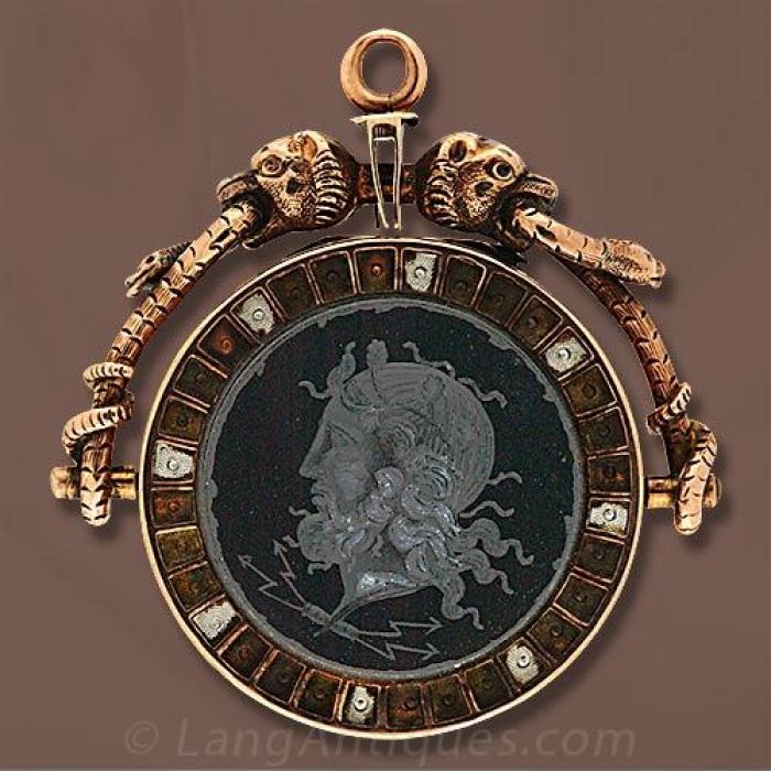 Victorian Onyx Intaglio Watch Fob