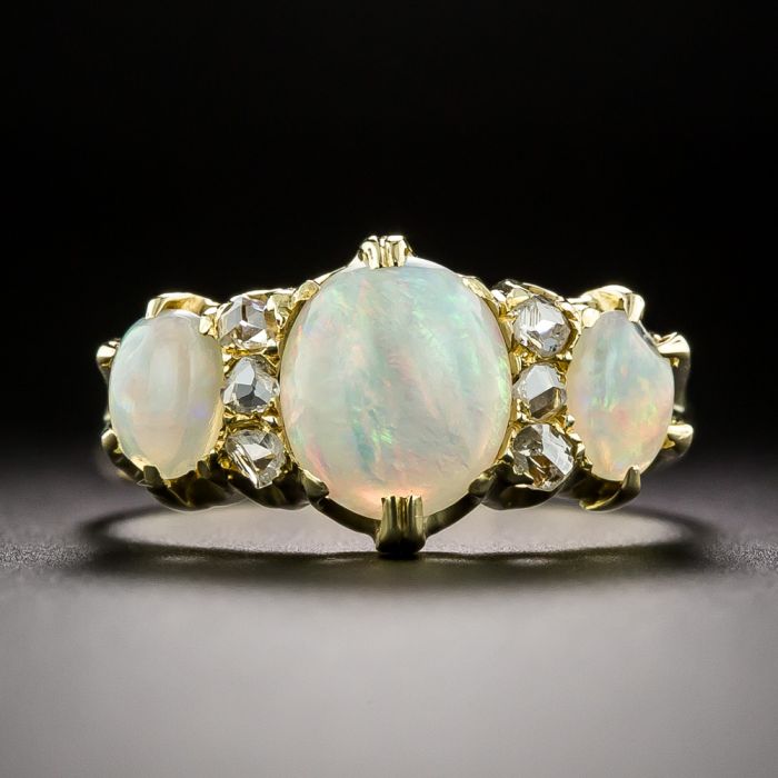 Victorian Opal & Diamond Cluster Ring – Butter Lane Antiques