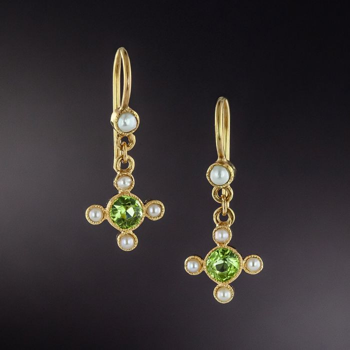 Vintage peridot sales earrings