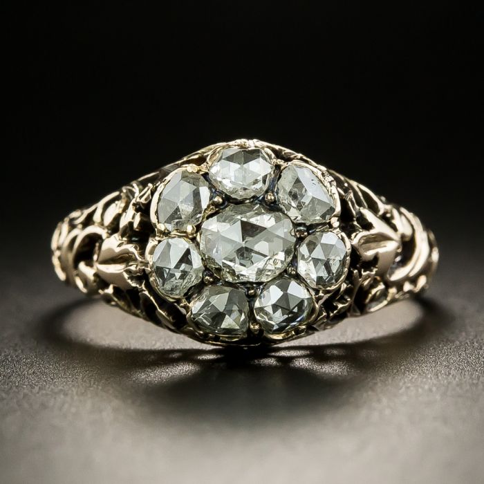Victorian rose cut shop diamond ring