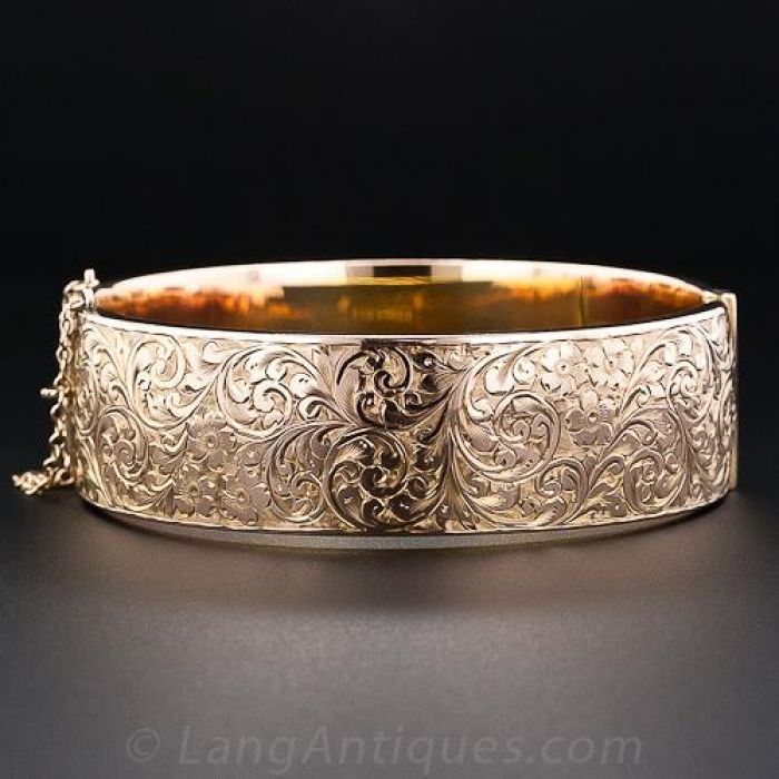 Victorian Rose Gold Bangle Bracelet