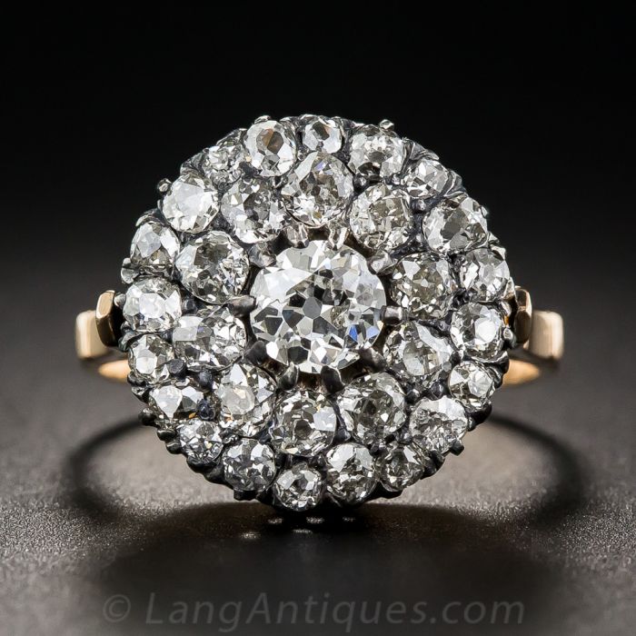 Round cluster diamond ring cheap
