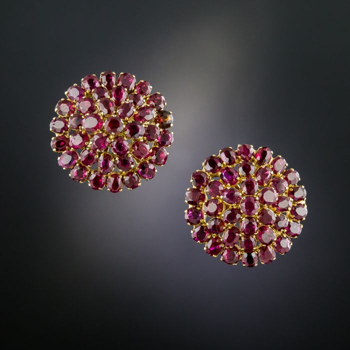 Ruby clearance cluster earrings