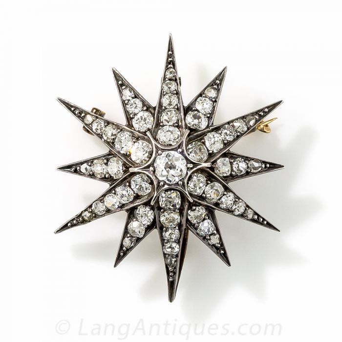 Victorian Starburst Brooch Pendant