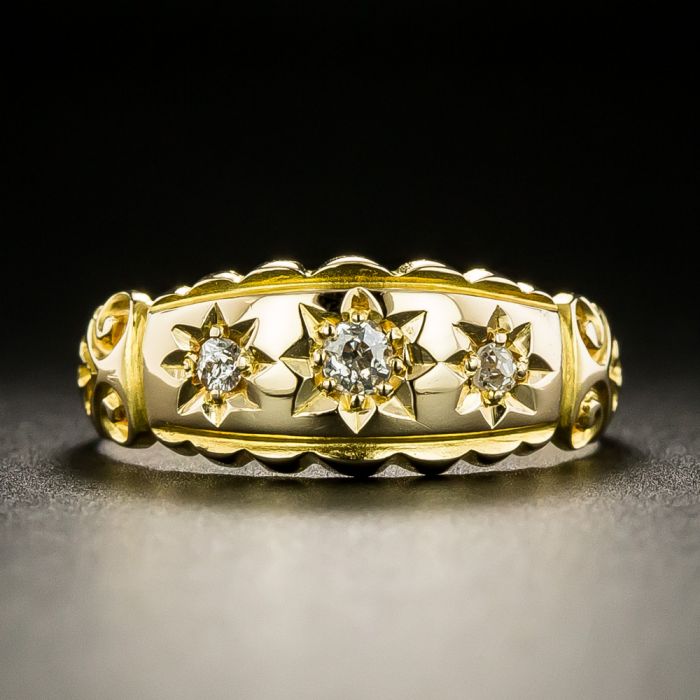 Victorian Three Stone Gypsy Ring