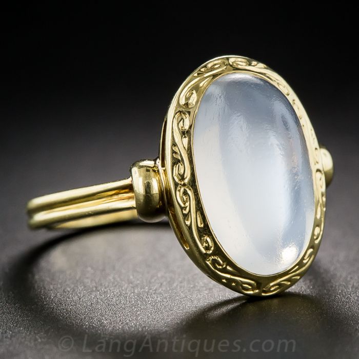 Art Deco moonstone engagement rings - ASCHERON