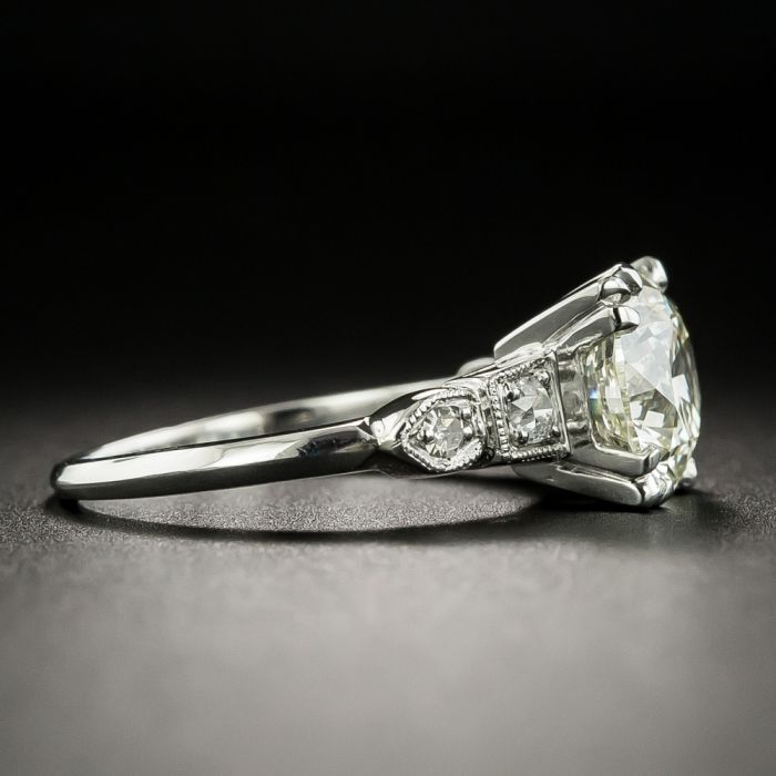 Vintage 2.24 Carat Diamond Engagement Ring GIA N VS2