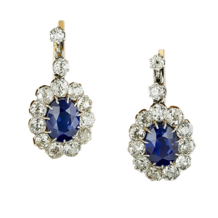 Vintage sapphire drop earrings deals