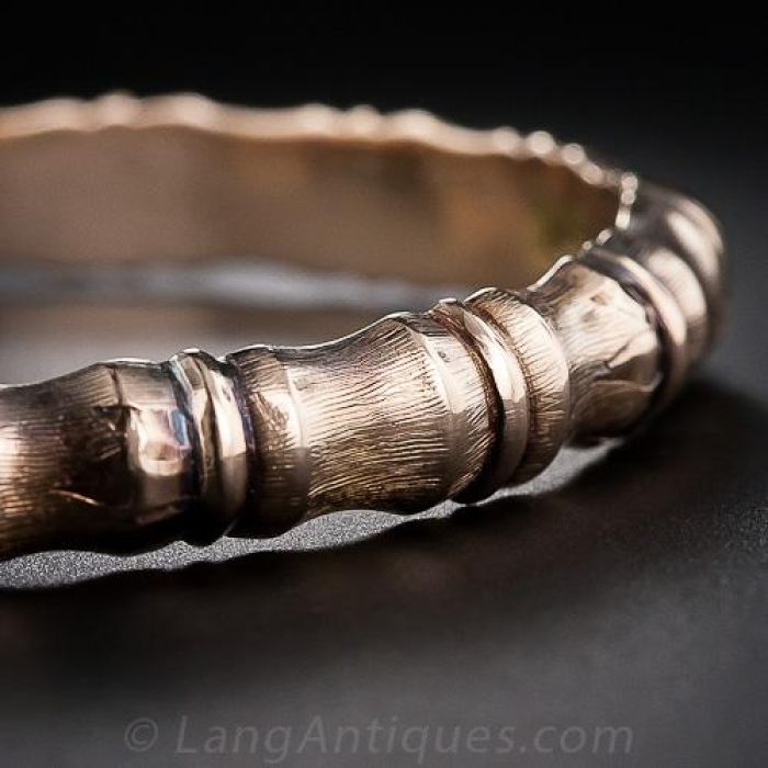 Vintage gold bamboo bracelet hotsell