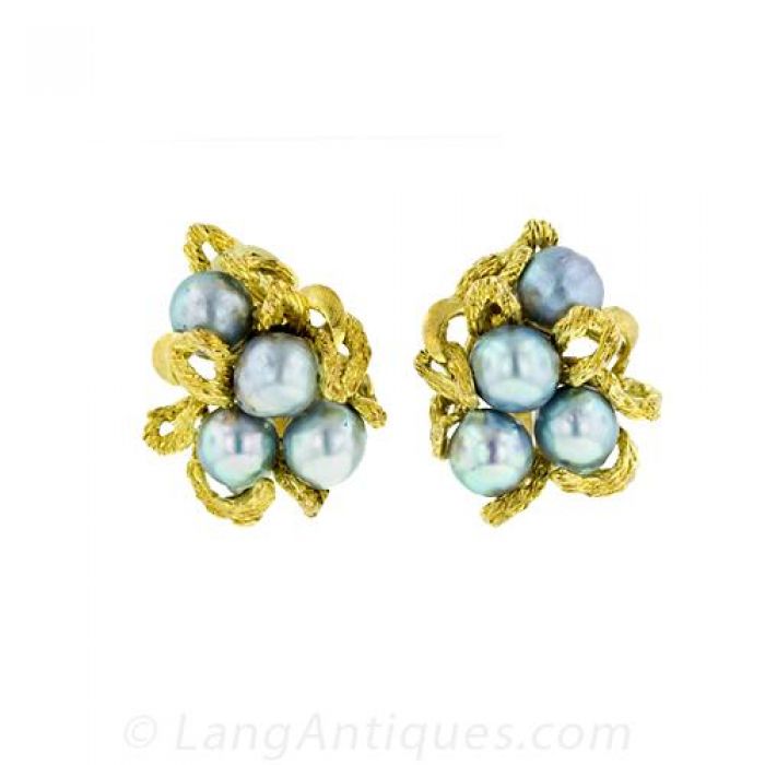 Vintage sale blue earrings