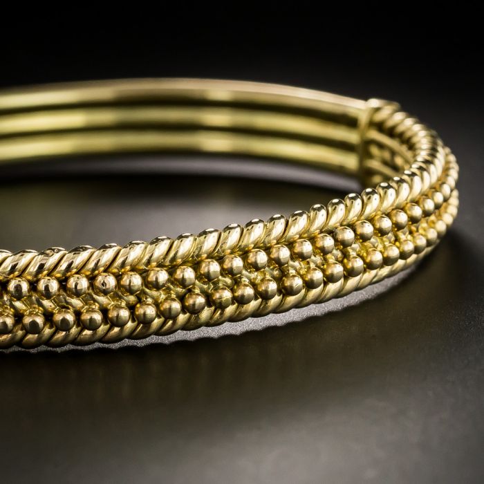 Vintage British Hinged Bangle Bracelet