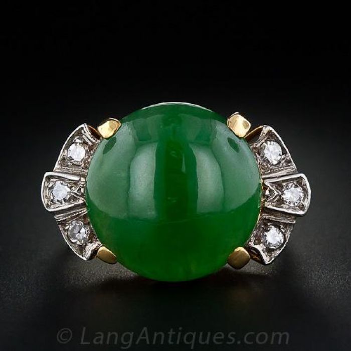 Jade diamond ring best sale vintage