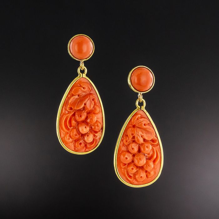 Antique best sale coral earrings