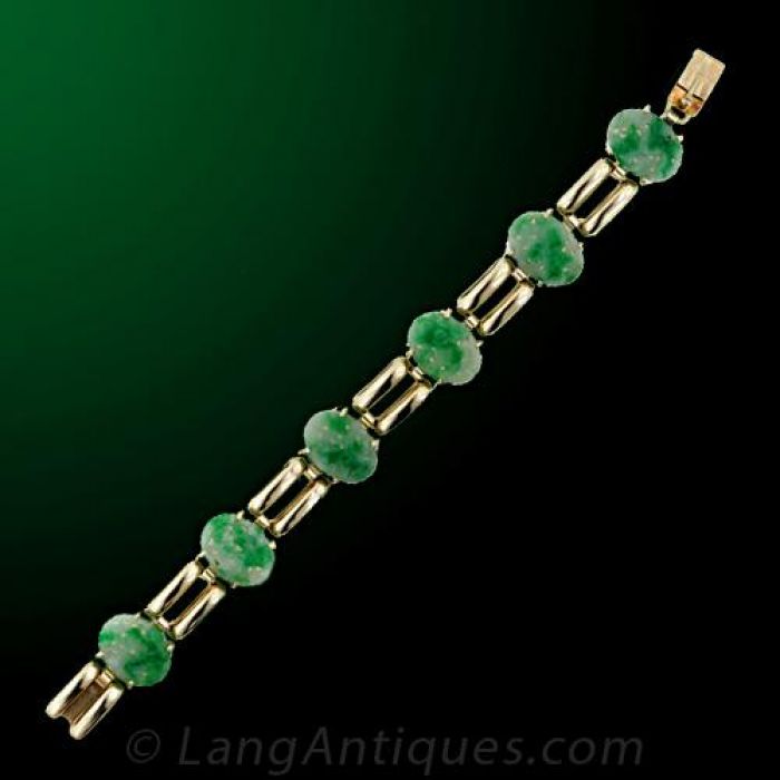 Vintage Carved Jade Bracelet