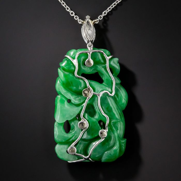 Jade locket necklace hotsell