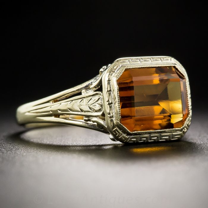 Details about   ART DECO ANTIQUE STYLE 925 STERLING SILVER 3 CT LAB CITRINE RING SIZE 6     #525 