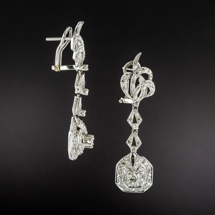 Vintage Diamond Drop Earrings