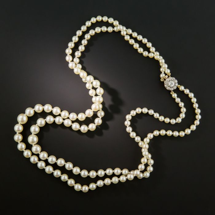 Classic Double Strand Pearl Necklace – The Pearled Squirrel