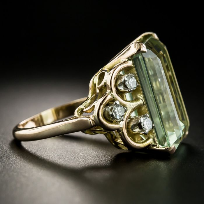 2.16ct Green Diamond Pear Halo Diamond Ring | Donna Jewelry Co