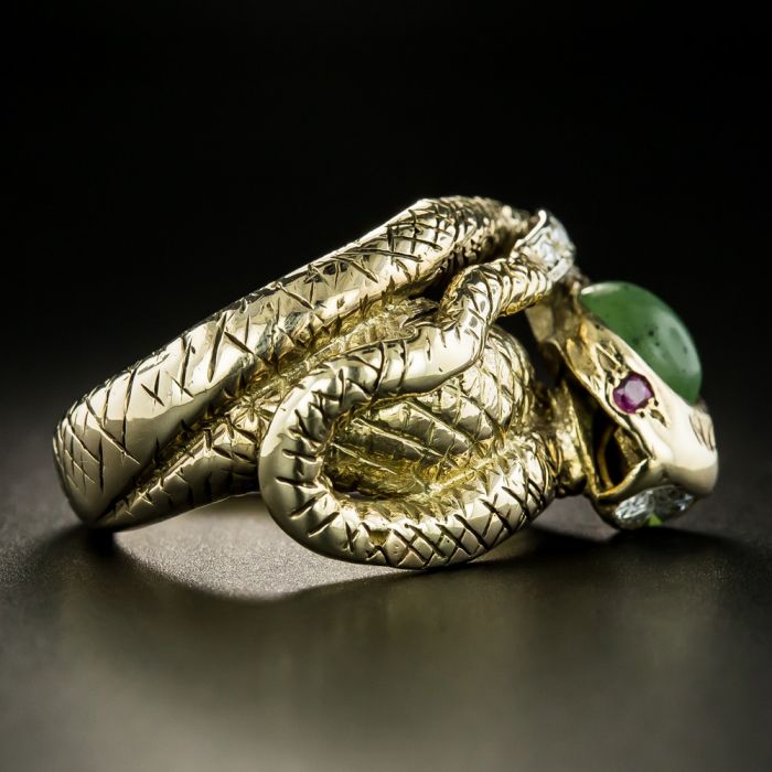 Green discount snake ring