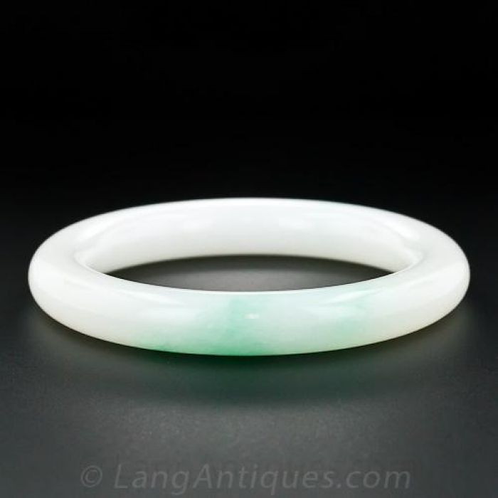 Vintage Gump s Natural Jadeite Bangle Bracelet