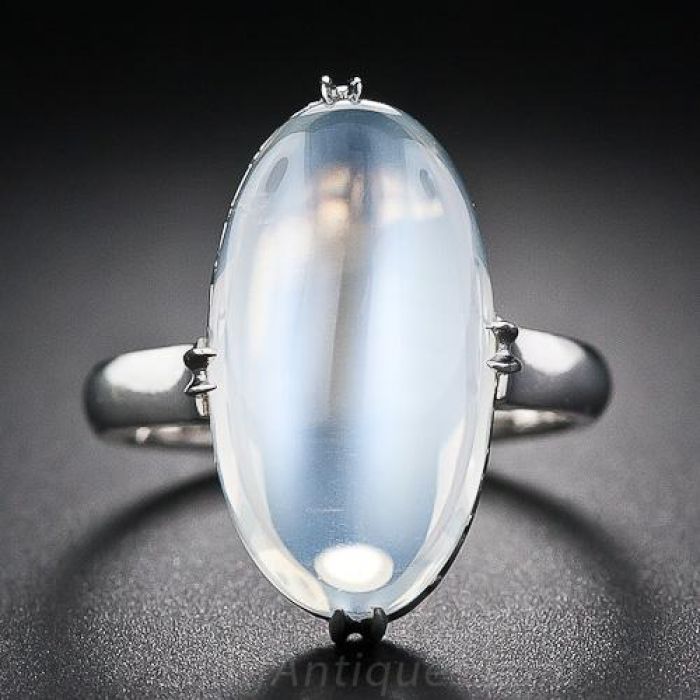Vintage Moonstone and Platinum Ring