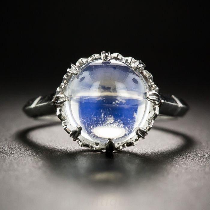 Vintage Moonstone Platinum Ring