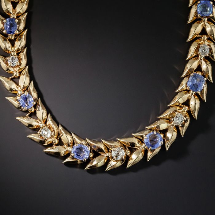 Antique Victorian 14K Gold Black Star Sapphire Necklace - Ruby Lane