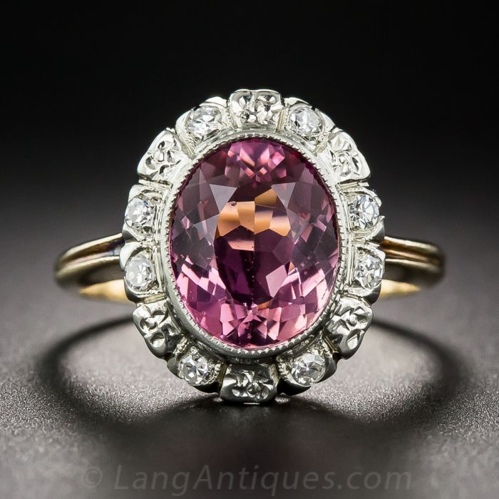 Vintage pink stone ring hot sale