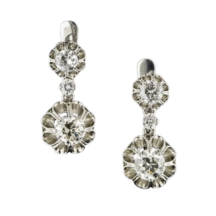 Platinum dangle earrings on sale