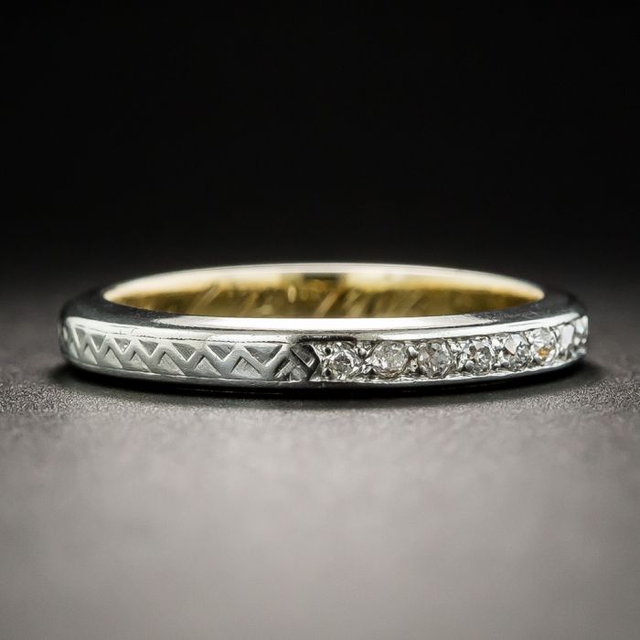 Vintage platinum wedding bands deals