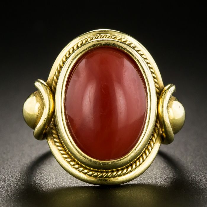Vintage Red Sardinian Coral Ring