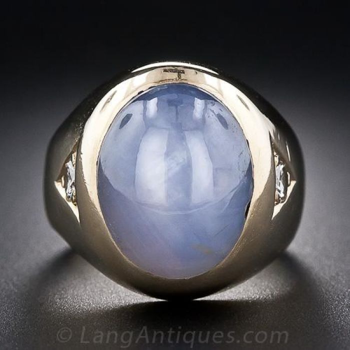 Vintage NOS 1970's Silver Linde Yellow Star Sapphire/Genuine Diamond Ladies Ring 