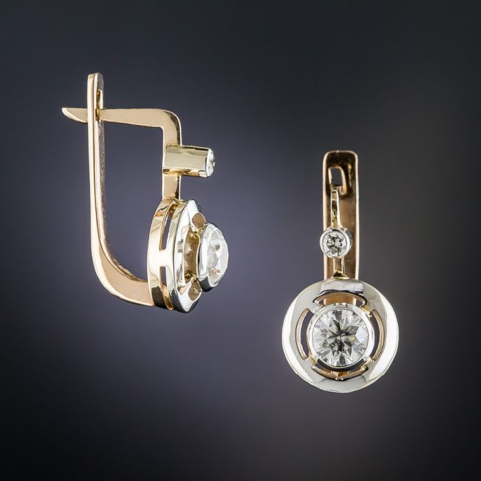 Vintage Style 1.00 Carat Diamond Earrings
