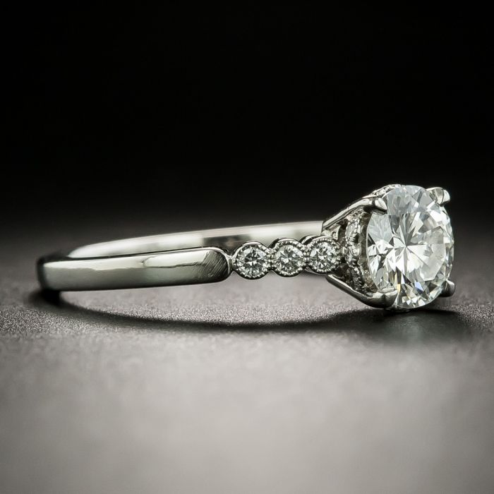 Vintage style platinum outlet engagement rings