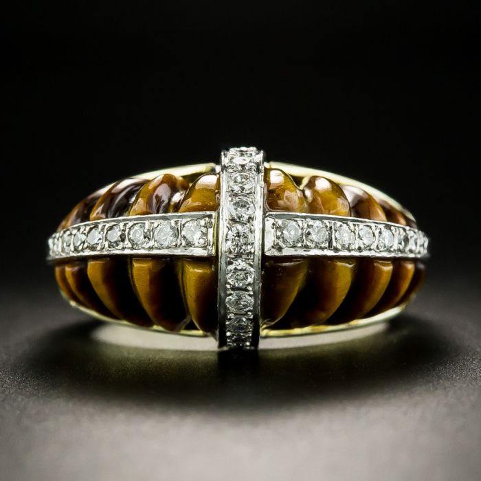 Vintage tiger cheap eye ring